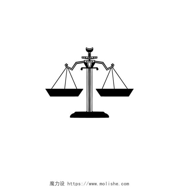法律天平元素卡通风格结合法律天平PNG素材